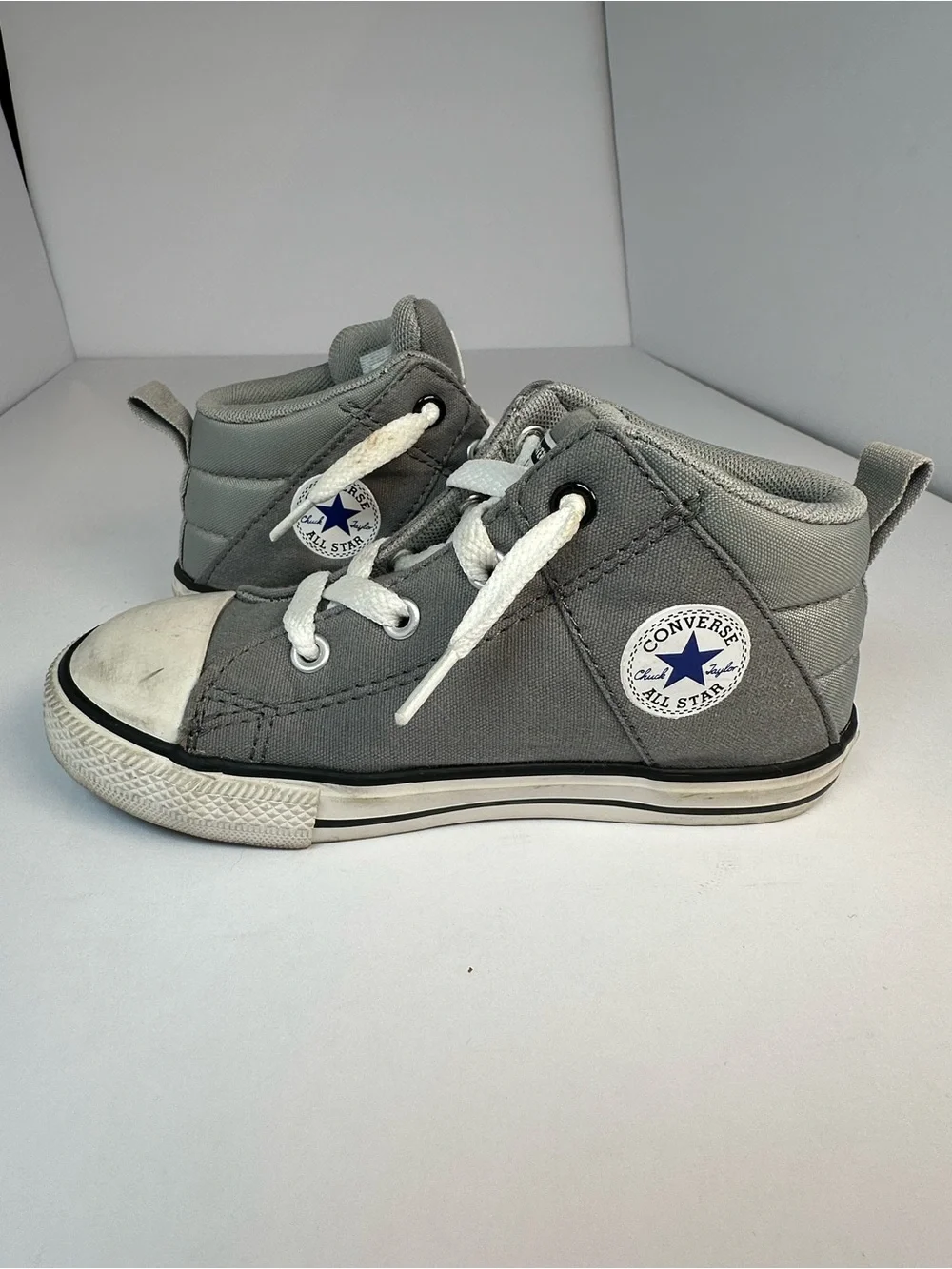 Converse Kids/Toddler Gray High-Top Canvas Sneakers Size 10
